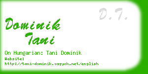 dominik tani business card